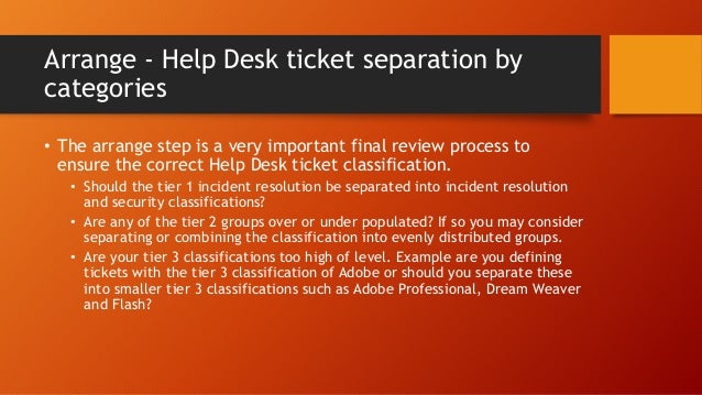 Help Desk Ticket Categories And Classification Scheme