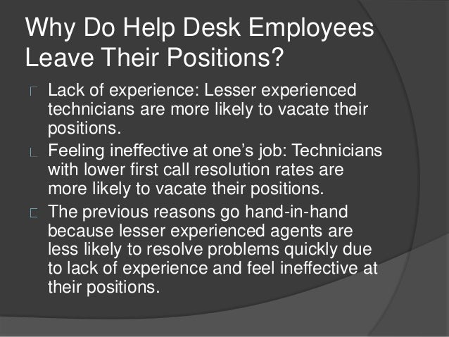 Help Desk Turnover