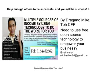 Help enough others to be successful and you will be successful. ,[object Object],[object Object],[object Object]