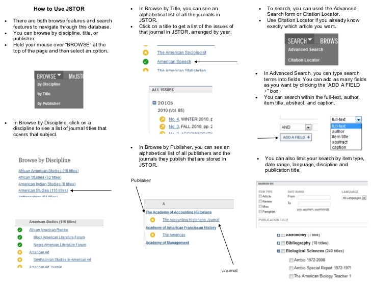 JSTOR Help Guide
