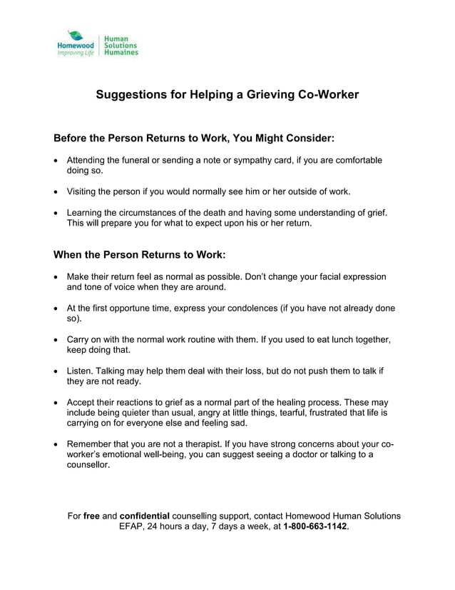 Helping a grieving co worker PDF