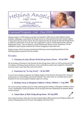 Helping Angels Newsletter -Jul 2009