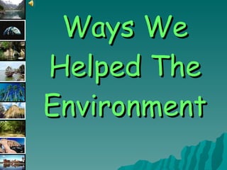 Ways We Helped The Environment 