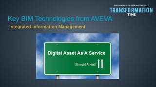 AVEVA WORLD UK USER MEETING 2017
Key BIM Technologies from AVEVA
Integrated Information Management
 