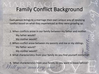 Start Smart Session Three Conflict Resolution Bearing with one another and, if one has a  complaint against another, forgiving each  other; as the Lord has forgiven you, so you  also must forgive. [Colossians 3:13 (ESV)] Compatibility 