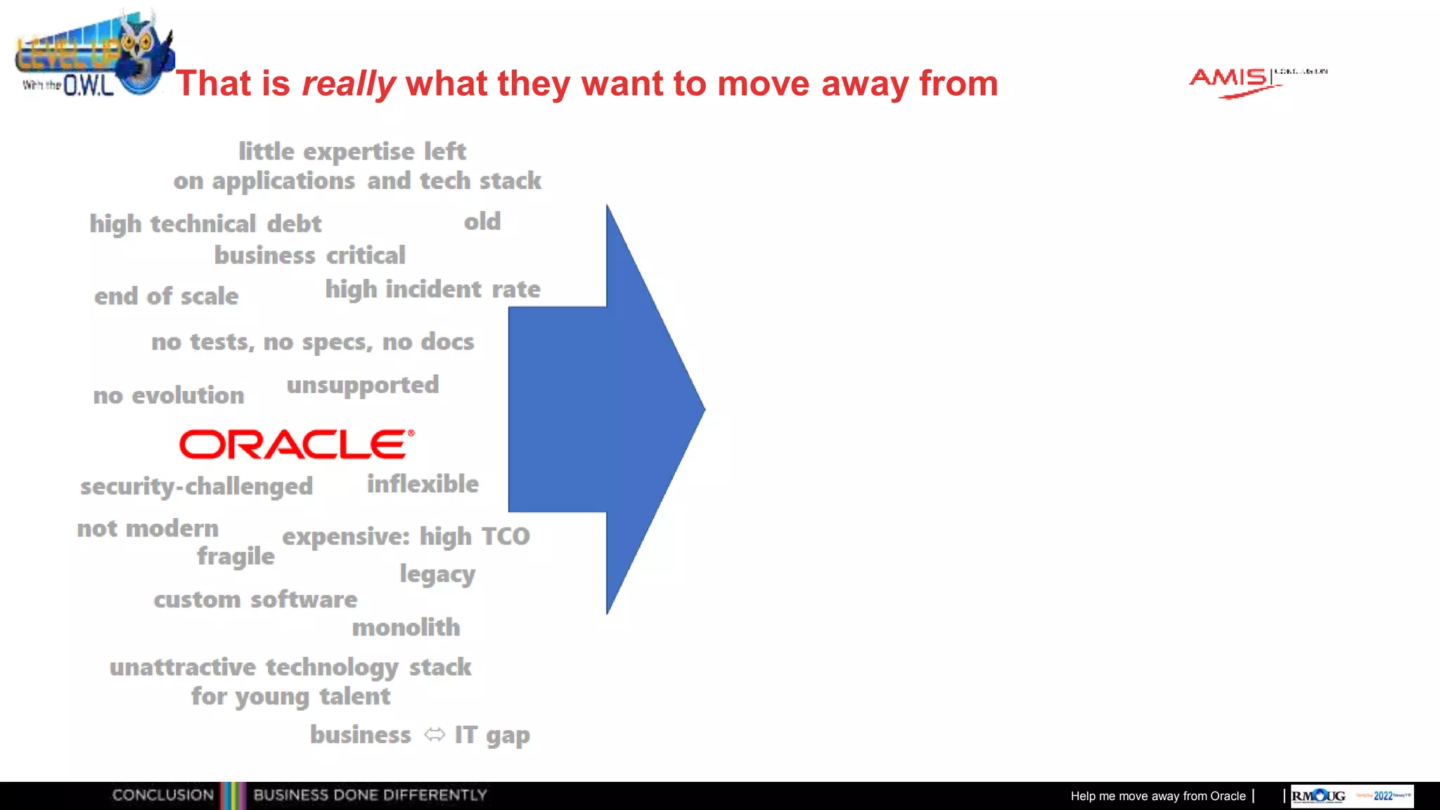 Classificatie: Public
Publiek
That is really what they want to move away from
Help me move away from Oracle
 