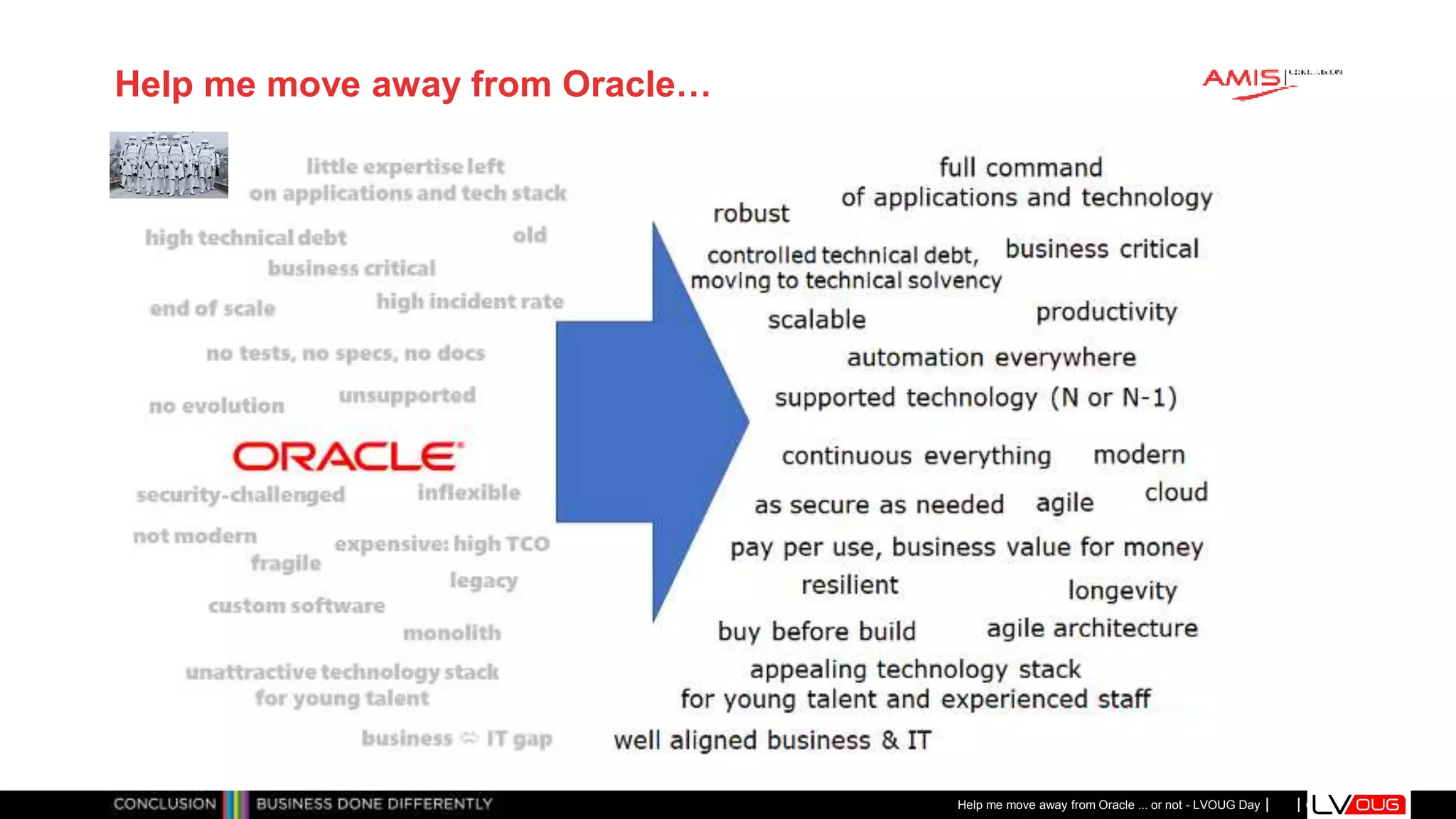 Classificatie: Public
Publiek
Help me move away from Oracle…
Help me move away from Oracle ... or not - LVOUG Day
 