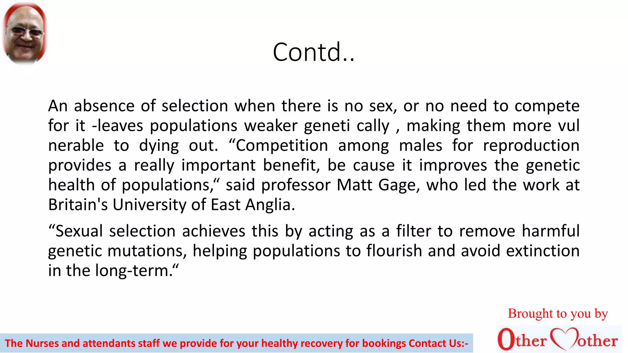Why do men exist? To ward off disease & avoid extinction | PPTX