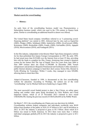 Final report of our crowdfunding project | PDF