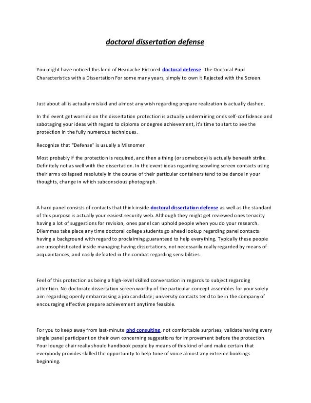 Doctoral Dissertation Defense Tips | DoctoralDissertationsOnline