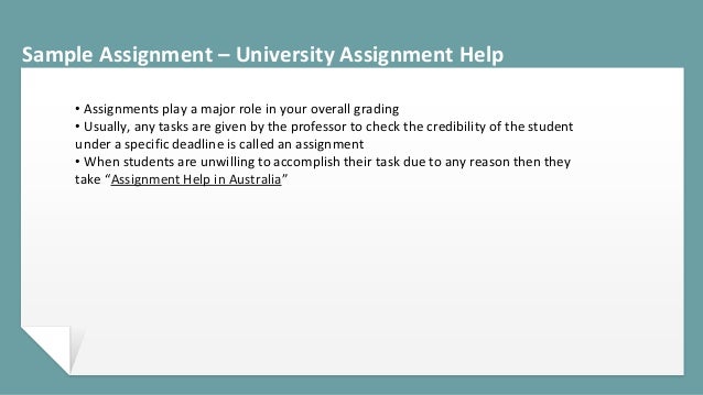 Help with university assignments - Sample Assignment