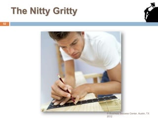 The Nitty Gritty
52




                        © Business Success Center, Austin, TX
                        2012
 