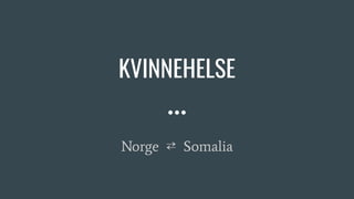 KVINNEHELSE
Norge ⇄ Somalia
 
