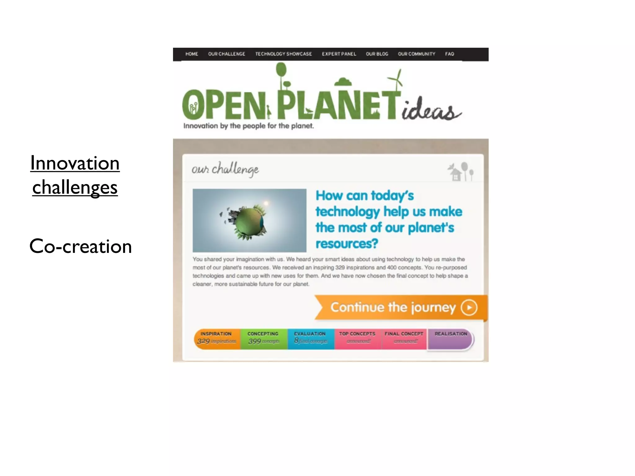 Innovation
challenges

Co-creation
 