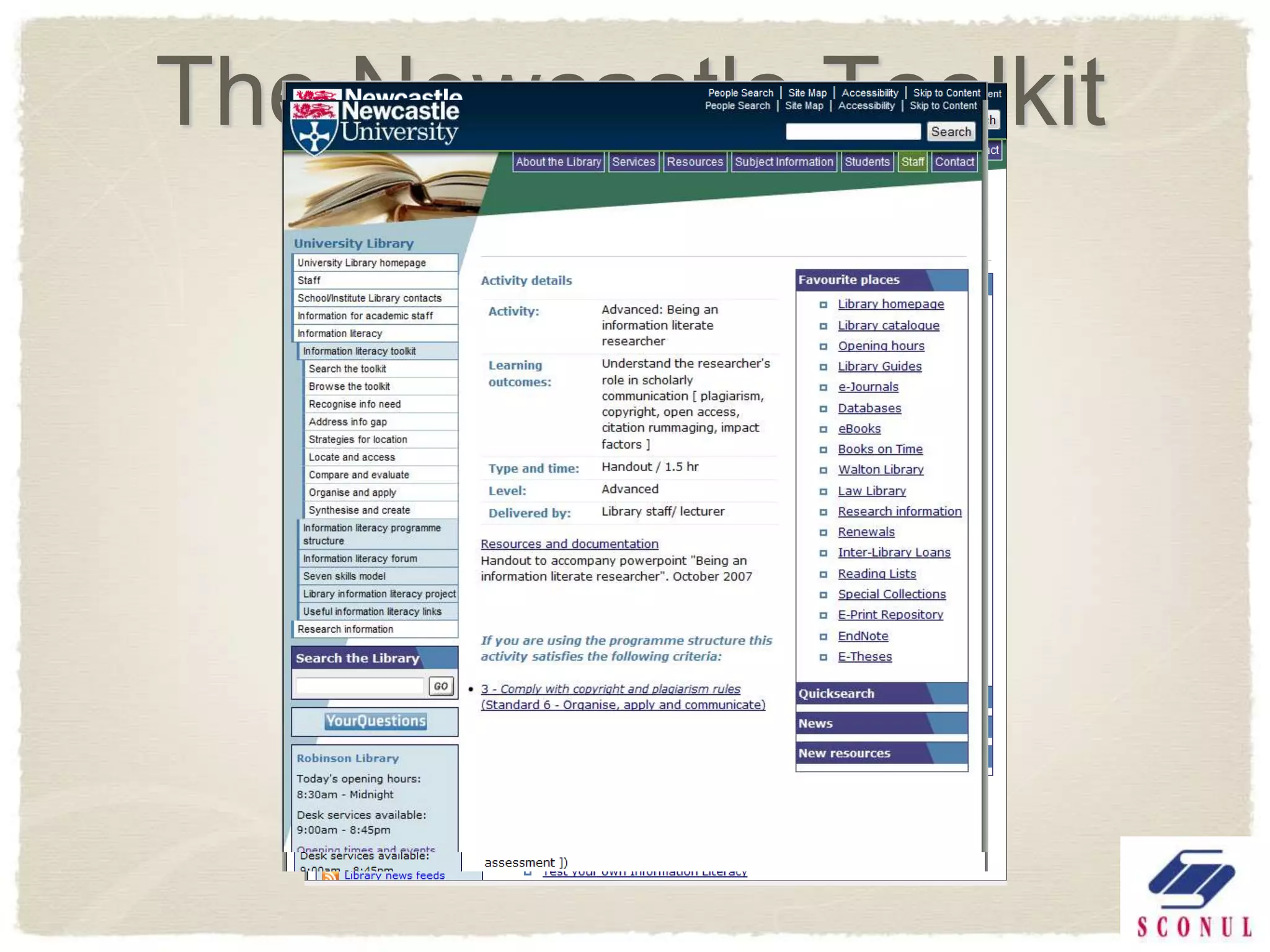 The Newcastle Toolkit
 