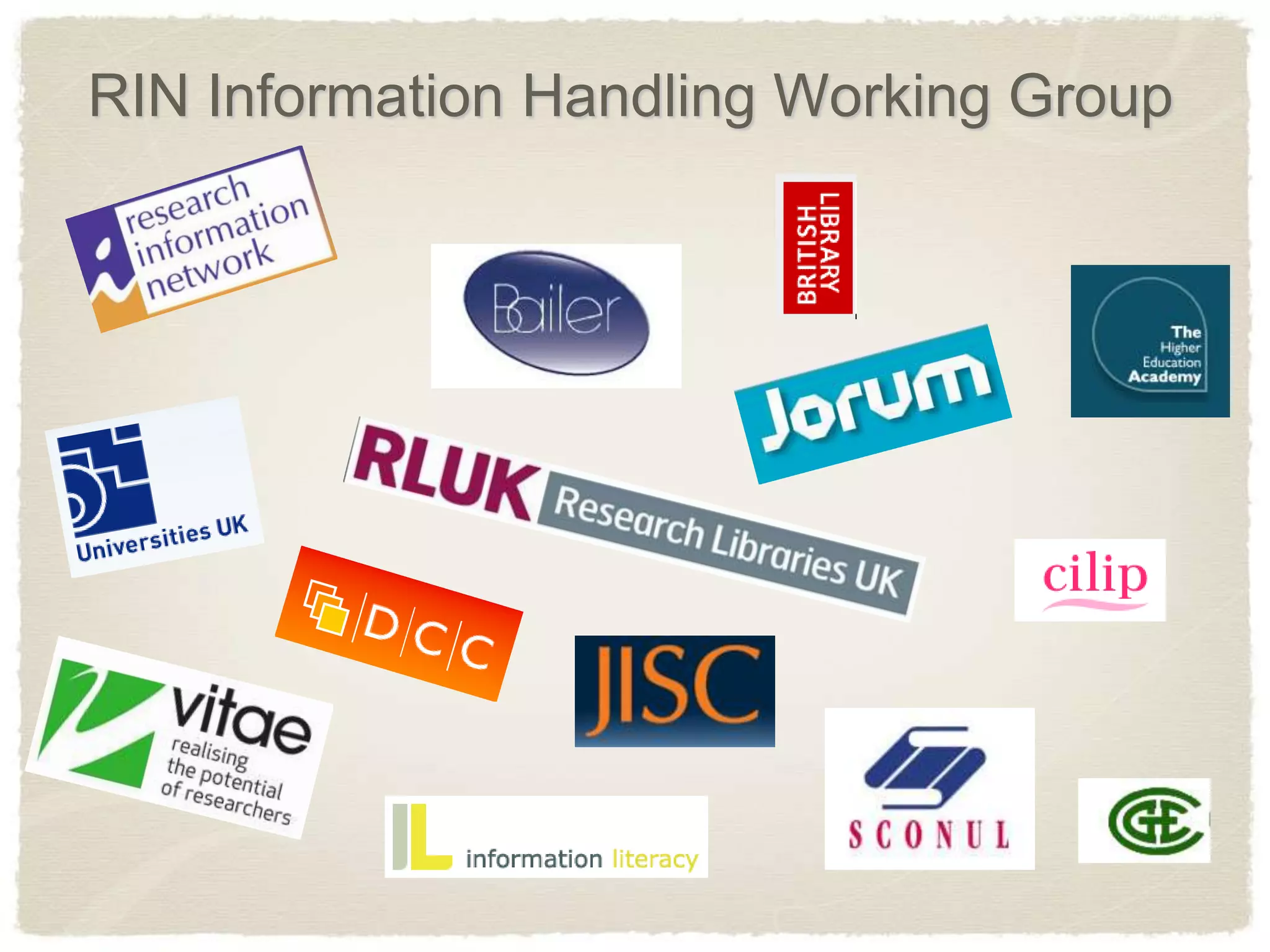 RIN Information Handling Working Group
 