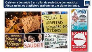 O sistema de saúde é um pilar da sociedade democrática.
Ainda assim, os brasileiros aspiram ter um plano de saúde.
 