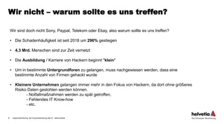 Wir nicht – warum sollte es uns treffen?
Cyberversicherung, die Feuerversicherung des 21. Jahrhunderts
3
Wir sind doch nic...