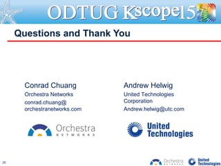 Questions and Thank You
Conrad Chuang
Orchestra Networks
conrad.chuang@
orchestranetworks.com
Andrew Helwig
United Technologies
Corporation
Andrew.helwig@utc.com
26
 