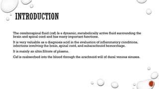 Clinical laboratory technology - Cerebrospinal Fluid | PDF