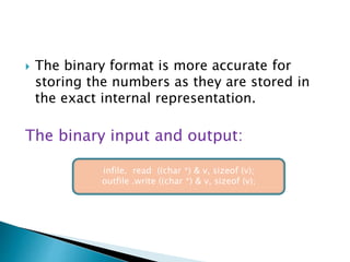 Wire Bank File In Binary Format Example working with files | PPTX