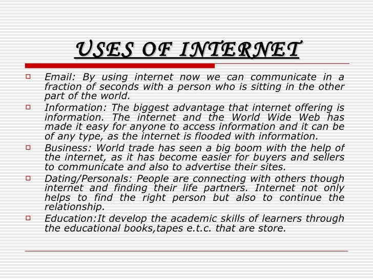 Essays about internet