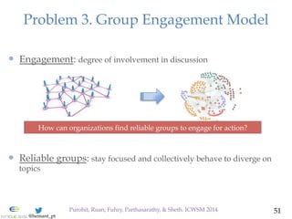 @hemant_pt
  Engagement: degree of involvement in discussion
  Reliable groups: stay focused and collectively behave t...