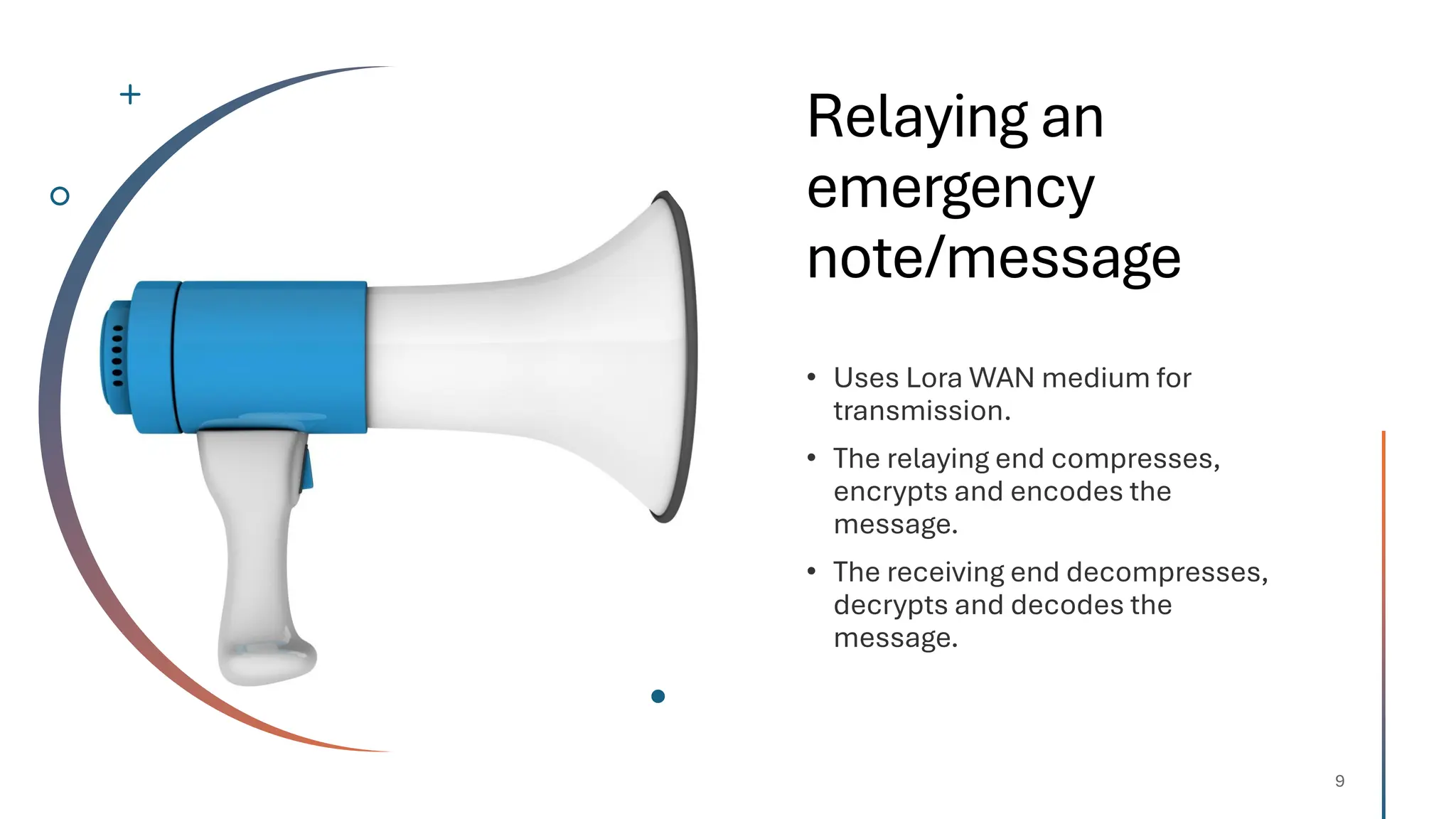 Relaying an
emergency
note/message
 