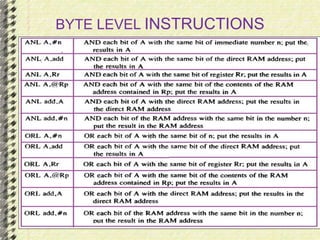 BYTE LEVEL INSTRUCTIONS 
 