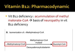 Vit B12 deficiency :  acummulation of methyl malonate-CoA     basis of  neuropathy  in vit B12 deficiency 