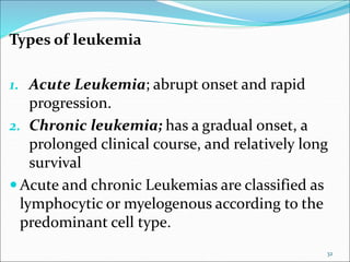 Leukemia Types Overview Hematological disordres presentation.ppt