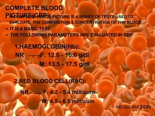 Cbp Lab Test Hematological test | PPTX