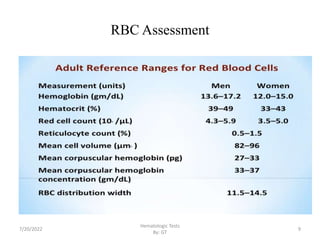Rbc Diff Test HematologicTests.pptx