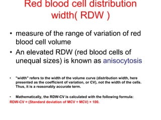What Is Rdw Hematology - ch 39.ppt
