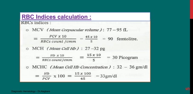 Hematology analyzer RBC-indices importance | PPT