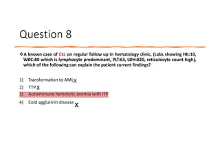 Hematology MCQ's for exams | PPTX