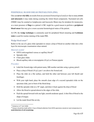 Hematology & Blood Transfusion lab. rotation report summary | PDF