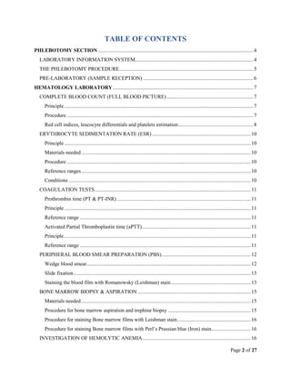 Hematology & Blood Transfusion lab. rotation report summary | PDF
