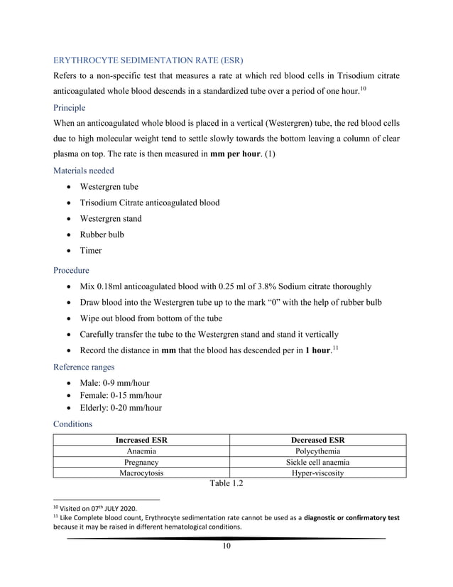 Hematology & Blood Transfusion lab. rotation report summary PDF