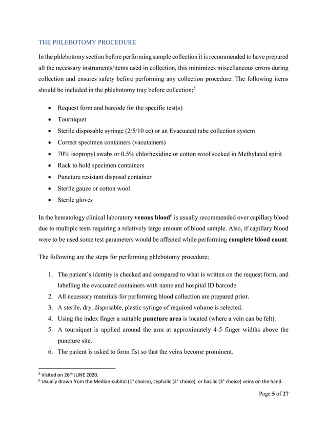 Hematology & Blood Transfusion lab. rotation report summary PDF