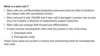 Hematopoietic stem cell transpalantation (Harrison based).pptx