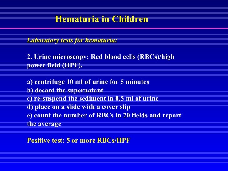 Hematuria In Children