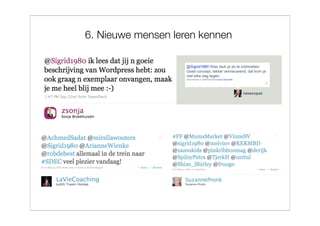 6. Nieuwe mensen leren kennen
 