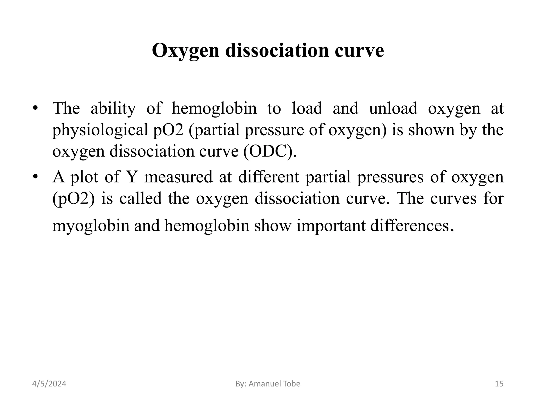 Hemoglobin and myoglobin are two important proteins involved in
