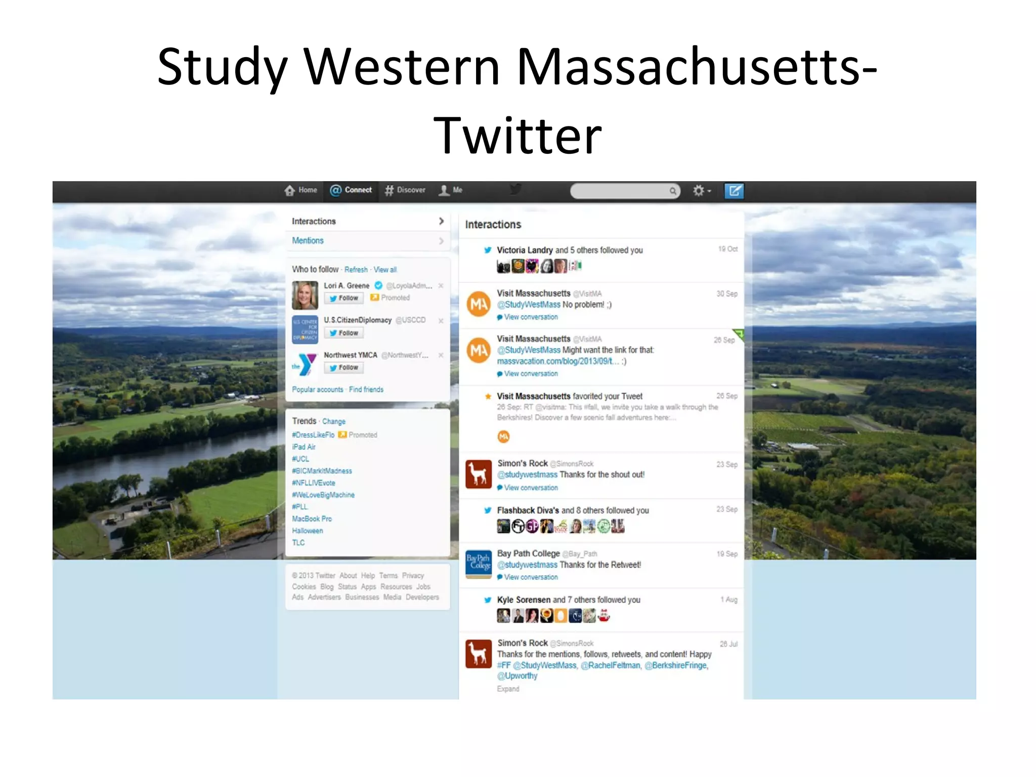 Study Western MassachusettsTwitter

 