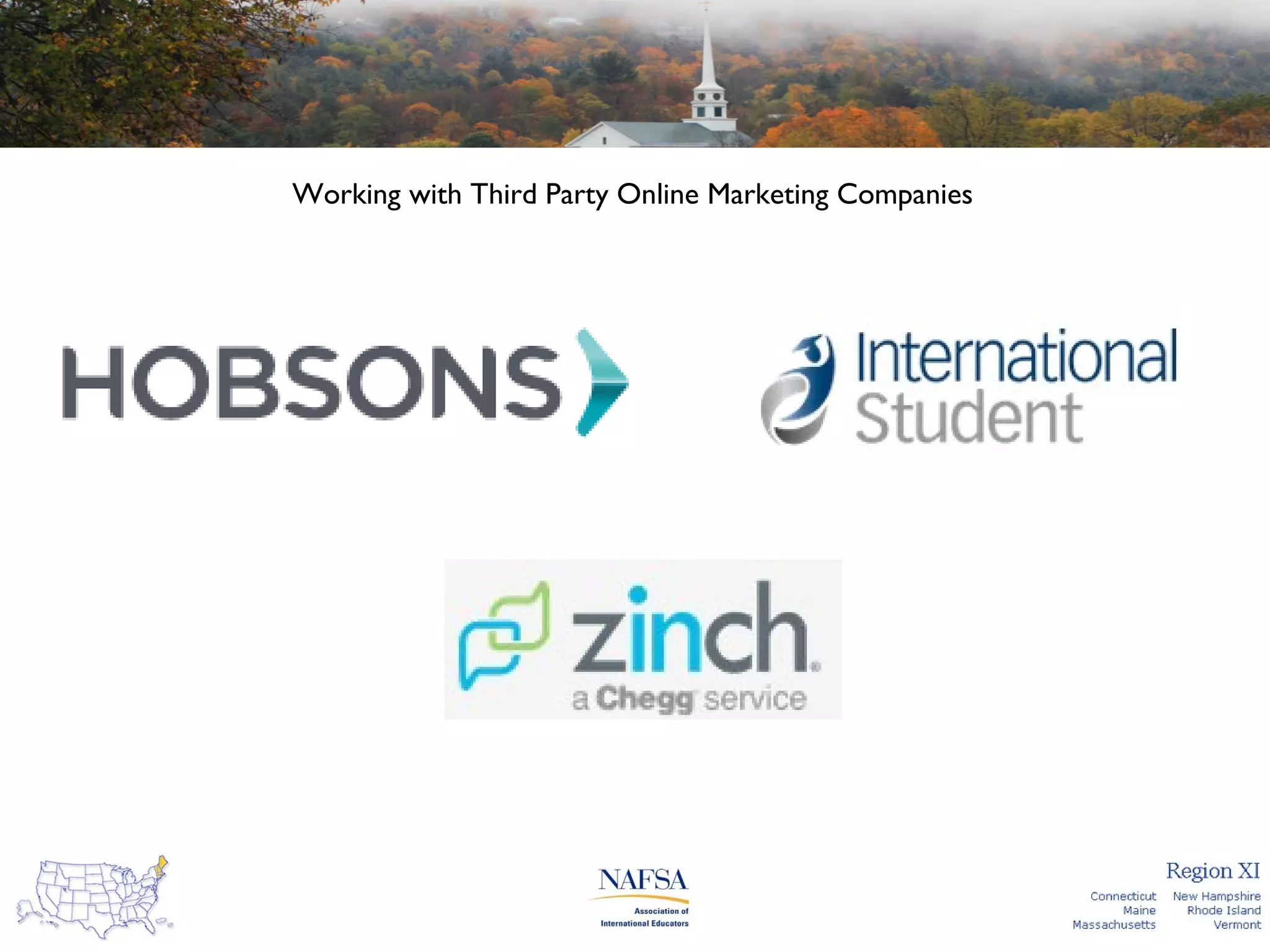 Working with Third Party Online Marketing Companies

 