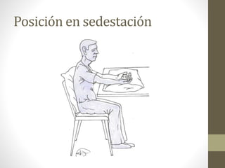 Posición en sedestación
 