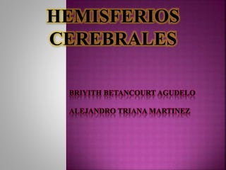 HEMISFERIOS
CEREBRALES
BRIYITH BETANCOURT AGUDELO
ALEJANDRO TRIANA MARTINEZ
 
