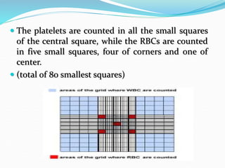 It is a technique used tienumerate the total cell count in the blood or ...