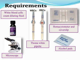 It is a technique used tienumerate the total cell count in the blood or ...